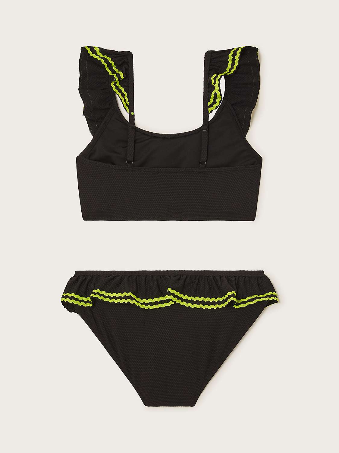 Buy Monsoon Kids' Storm Ric Rac Bikini Set, Black Online at johnlewis.com