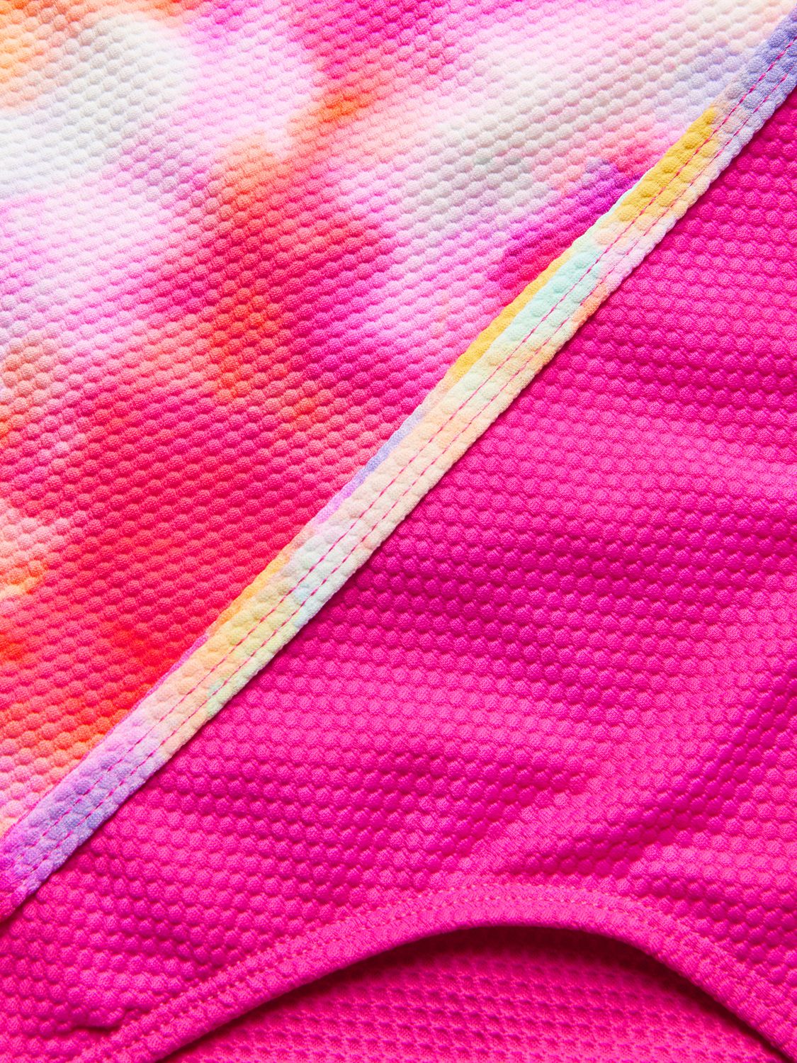 Monsoon Kids' Tie Dye Tankini Top & Bottoms, Pink, 3-4 years