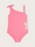 Monsoon Kids' Floral Cut Out Swimsuit, Pink