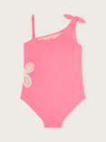 Monsoon Kids' Floral Cut Out Swimsuit, Pink, Pink