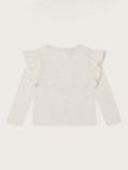 Monsoon Kids' Butterfly Cotton Long Sleeve Top, Ivory, Ivory