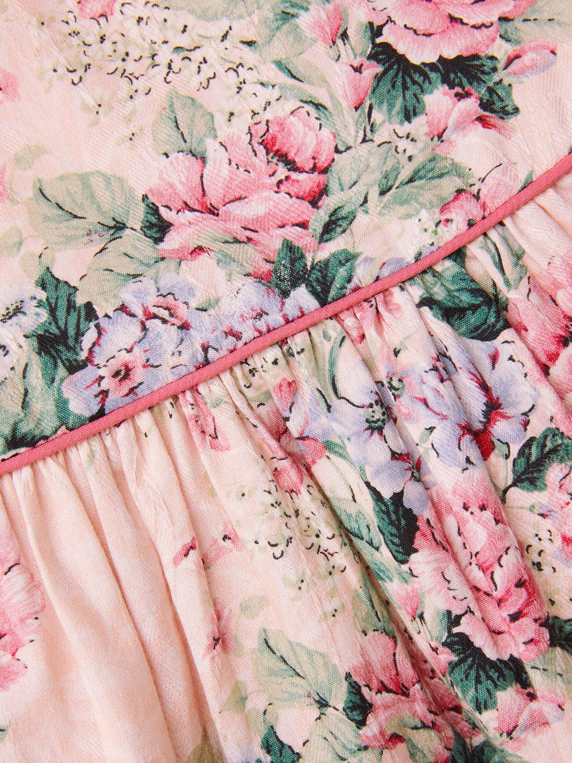 Buy Monsoon Kids' Jacquard Rose Tiered Dress, Pale Pink Online at johnlewis.com