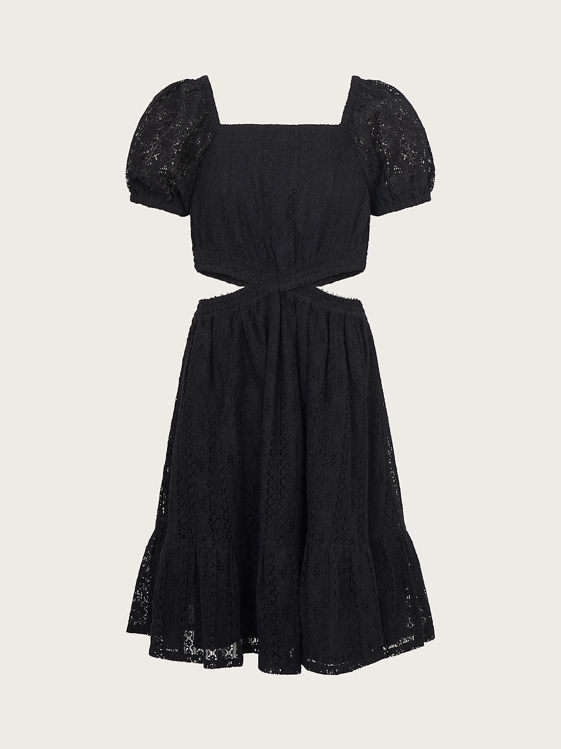 Buy Monsoon Kids' Storm Lace Cut Out Dress, Black Online at johnlewis.com