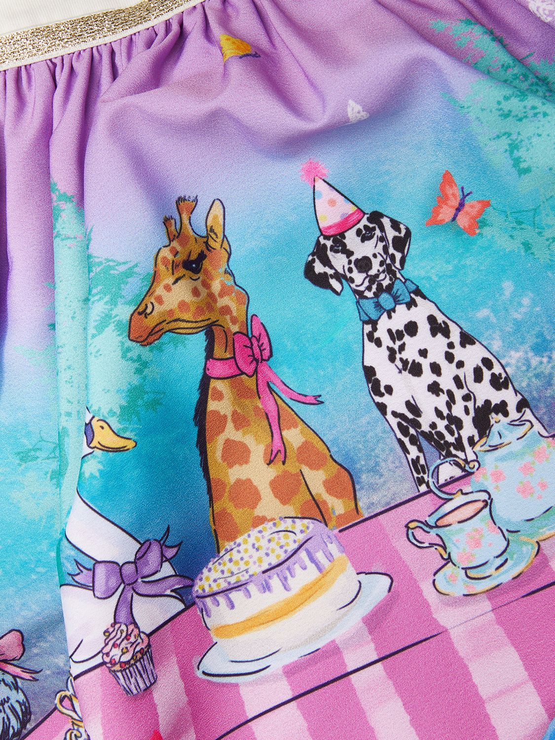 Buy Monsoon Kids' Sequin Dog Garden Party Border Dress, Lilac Online at johnlewis.com