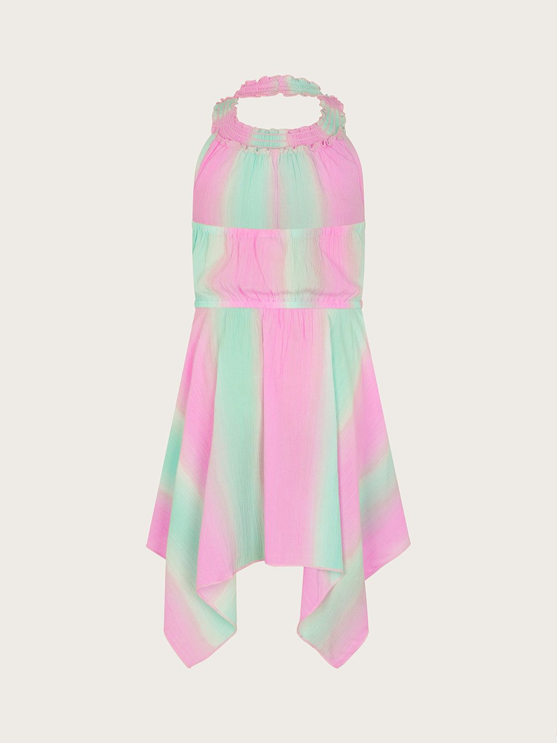 Buy Monsoon Kids' Tie Dye Halter Neck Hanky Hem Dress, Lilac Online at johnlewis.com