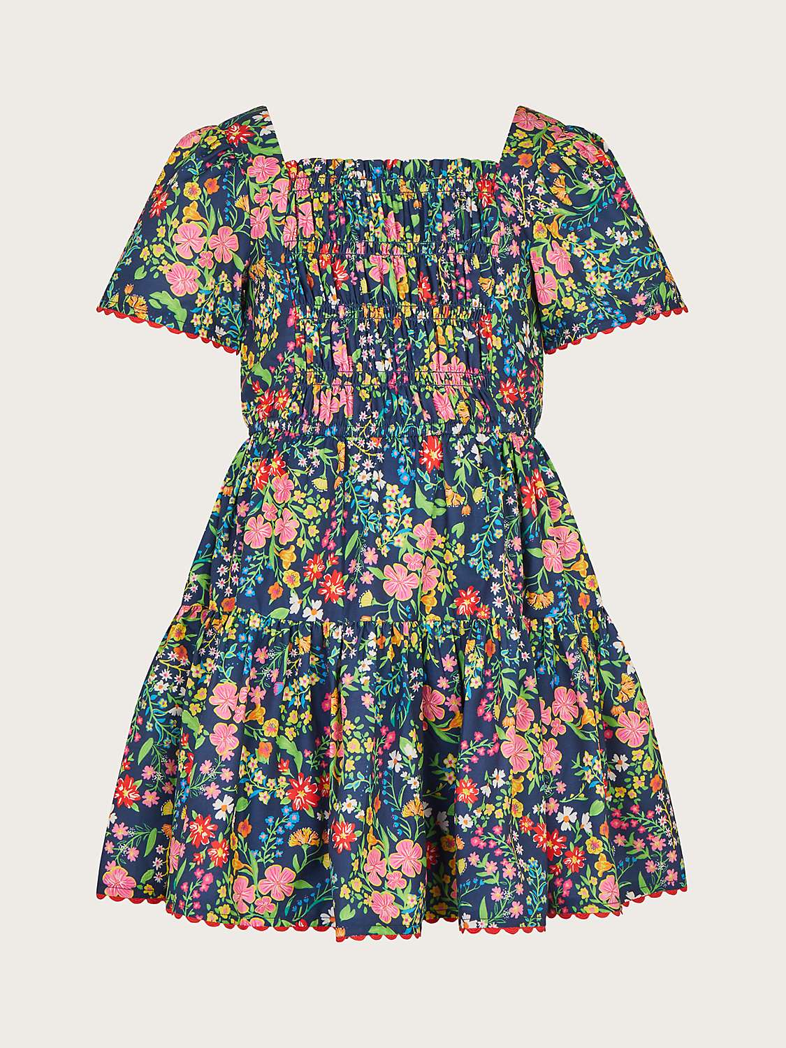 Buy Monsoon Kids' Paisley Floral Print Dress, Navy/Multi Online at johnlewis.com
