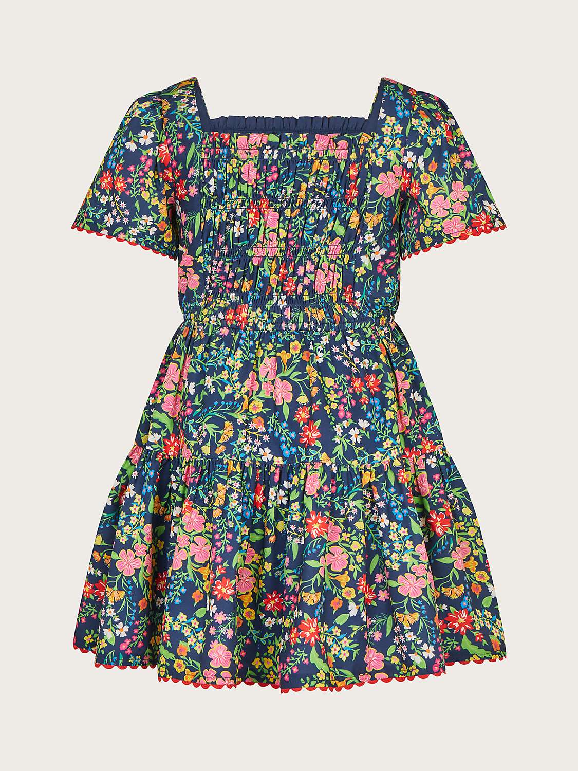 Buy Monsoon Kids' Paisley Floral Print Dress, Navy/Multi Online at johnlewis.com