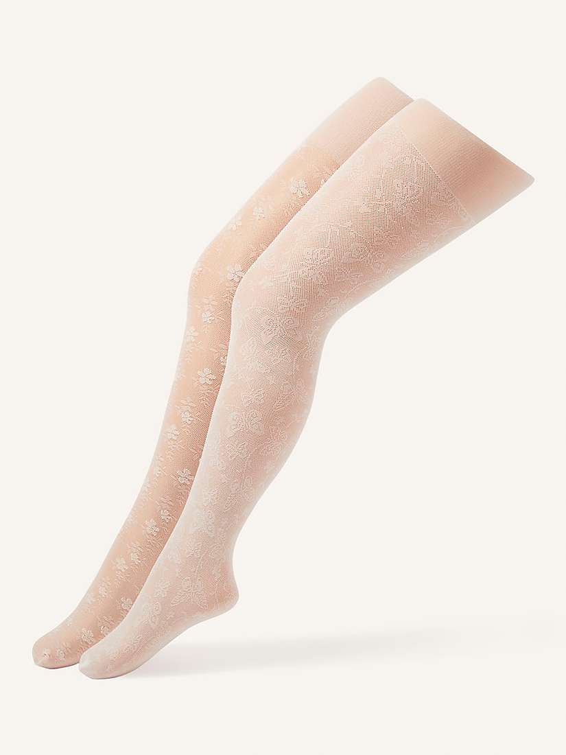 Buy Monsoon Kids' Lacey Tights, Pack of 2, Multi Online at johnlewis.com