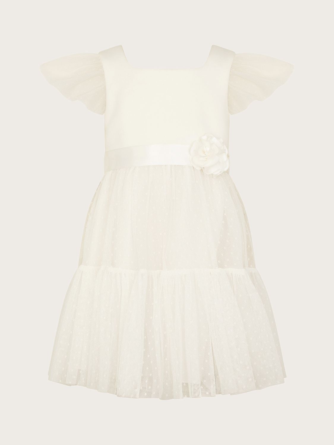 Buy Monsoon Baby Catrina Dobby Scuba Occasion Dress, Ivory Online at johnlewis.com