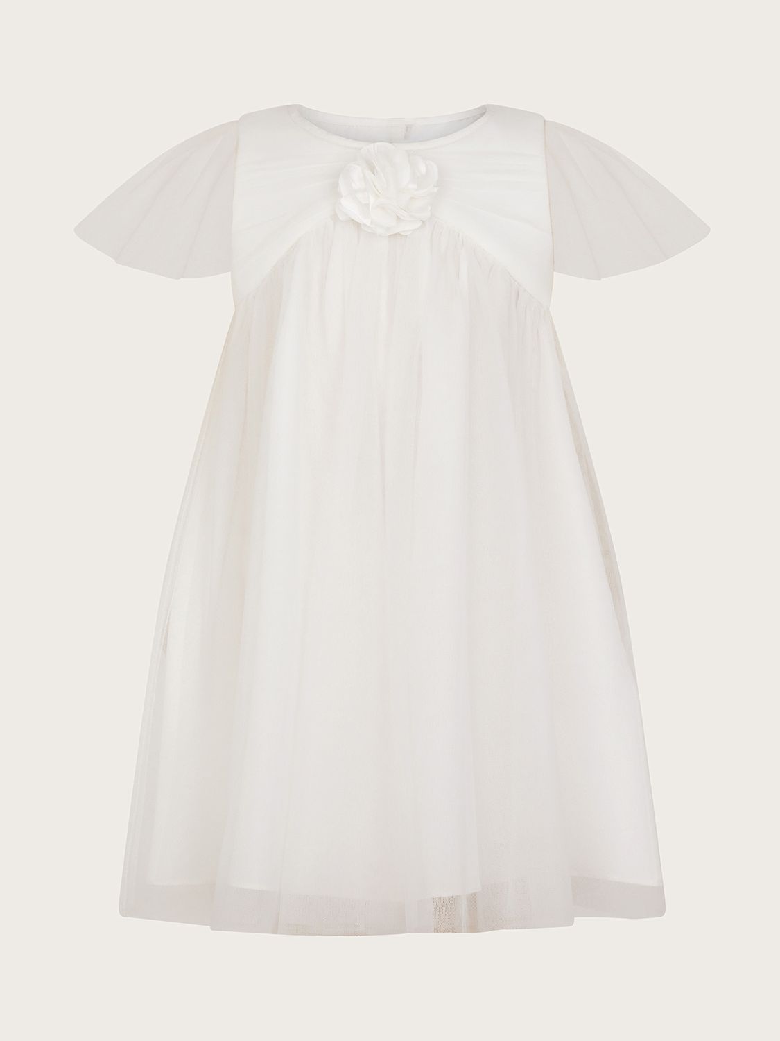 Buy Monsoon Baby Hannah Empire Seam Dress, Ivory Online at johnlewis.com