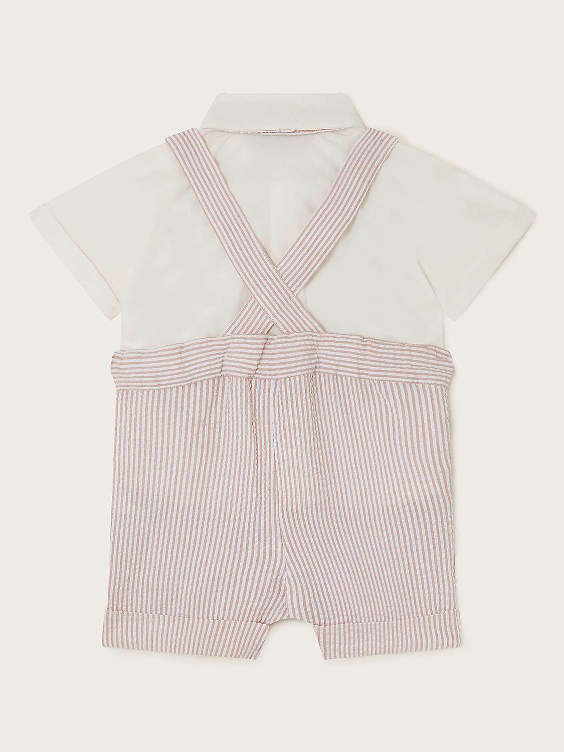 Buy Monsoon Baby Sammy Stripe Brace Shorts, Shirt & Bow Tie Set, Stone Online at johnlewis.com