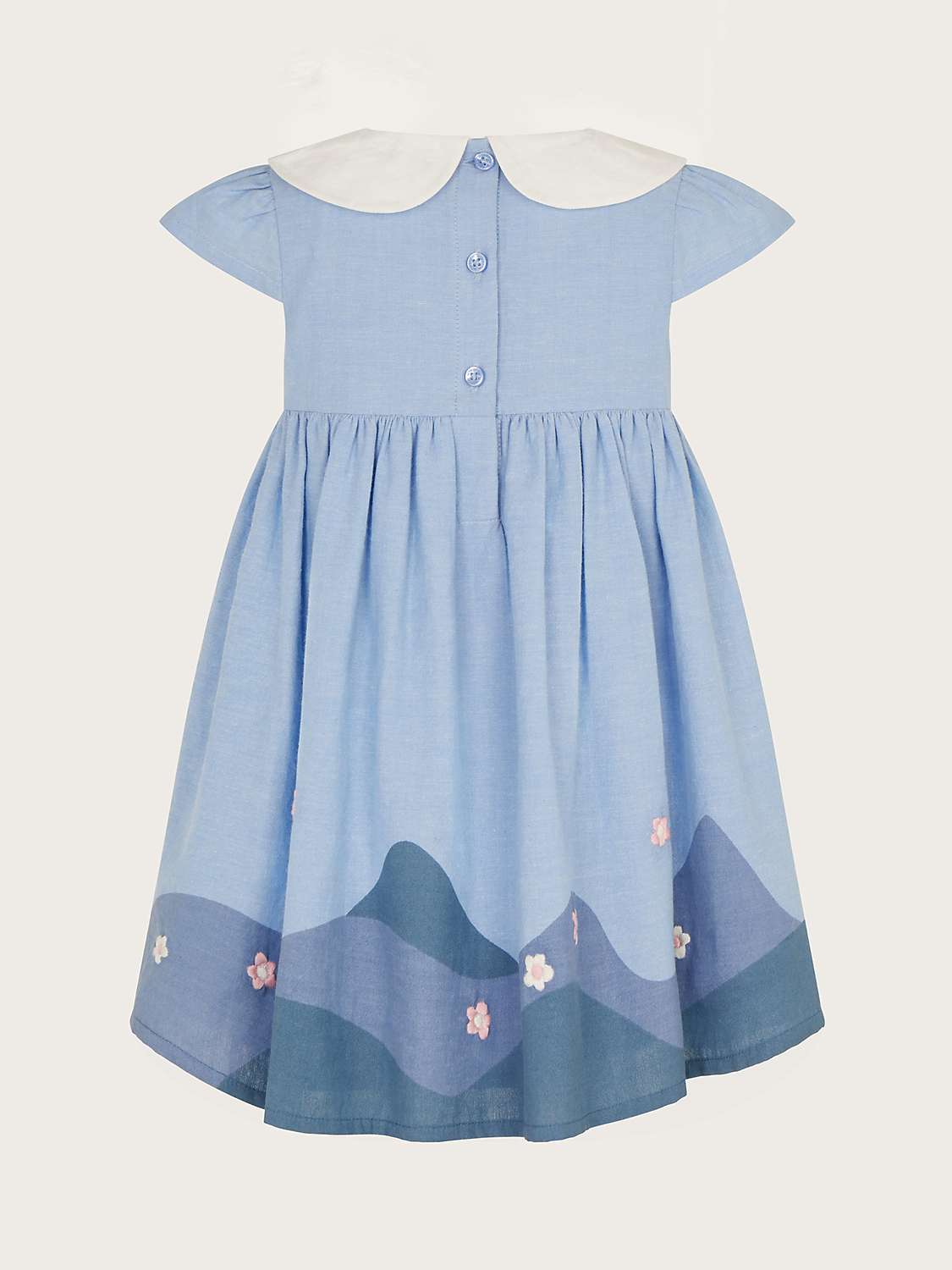 Buy Monsoon Baby Chambray Floral Dress, Blue Online at johnlewis.com