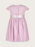 Monsoon Baby Lacey Truth Sequin Occasion Dress, Lilac, Lilac
