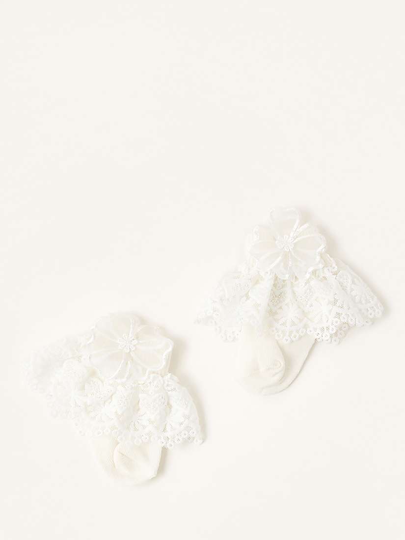 Buy Monsoon Baby Lace Top Socks & Headband Set, Ivory Online at johnlewis.com