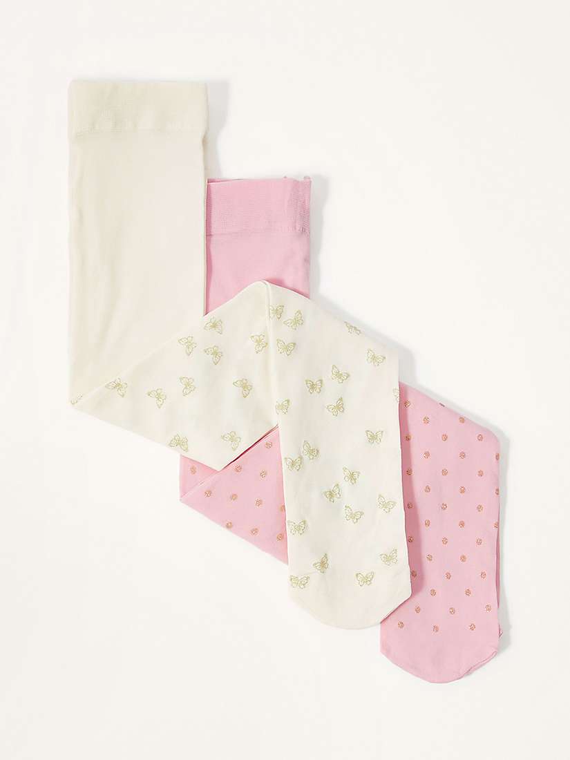 Buy Monsoon Baby Floral Printed Tights, Pack of 2, Multi Online at johnlewis.com