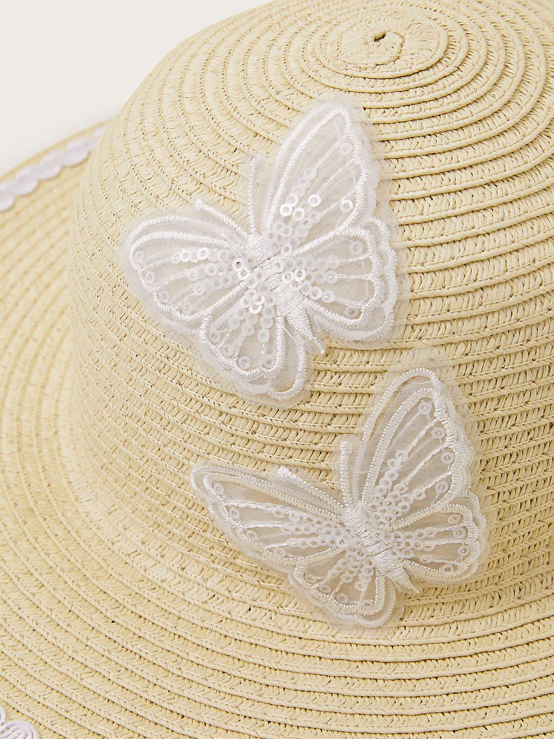 Buy Monsoon Baby Butterfly Floppy Hat, Neutral Online at johnlewis.com
