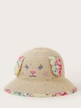 Monsoon Baby Bunny Straw Hat, Lemon/Multi