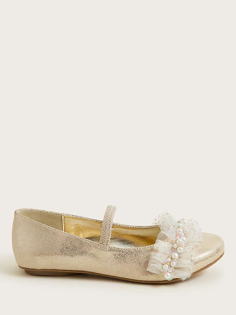 Buy Monsoon Kids' Cluster Beaded Strap Ballerina Shoes Online at johnlewis.com