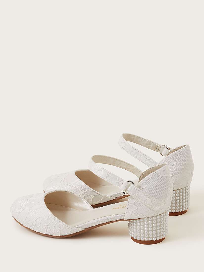 Buy Monsoon Kids' Pretty Lacey Bead Two Part Shoes, Ivory Online at johnlewis.com