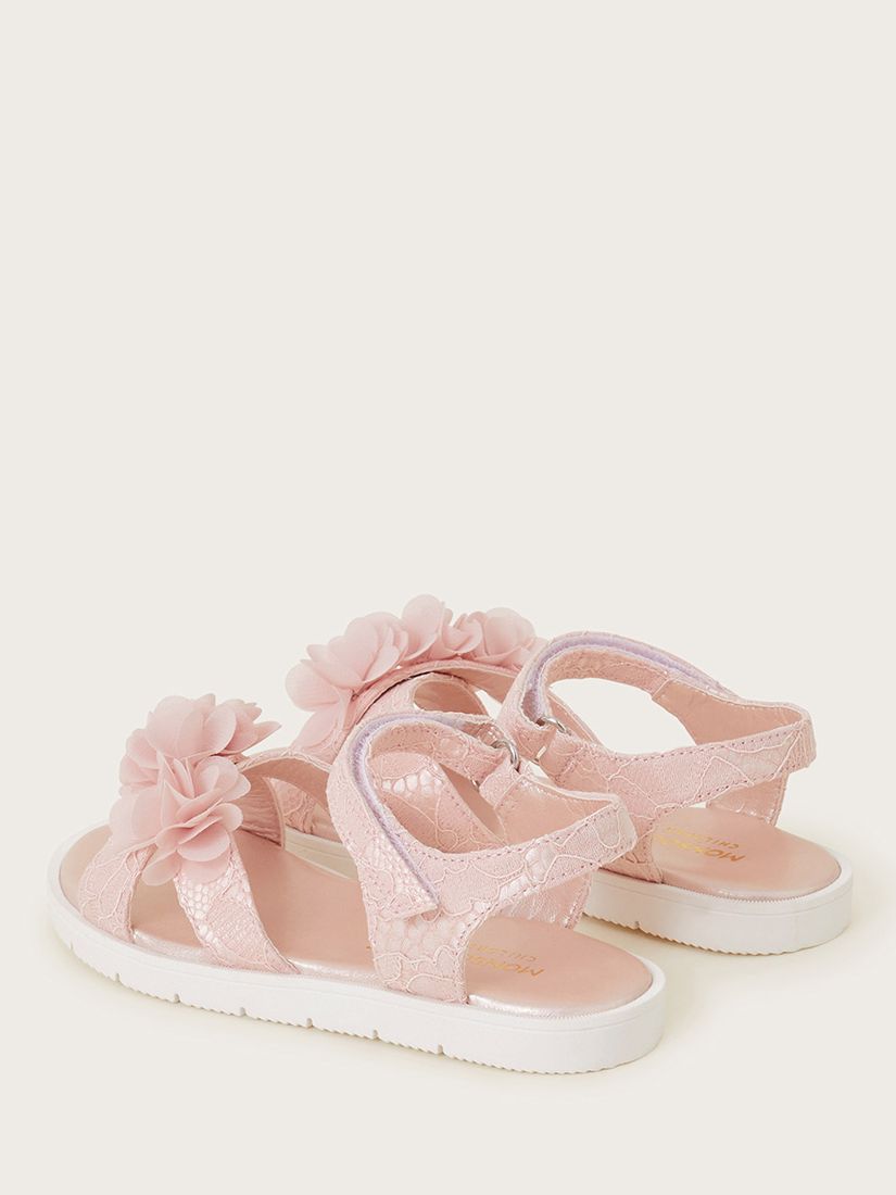 Monsoon Kids' Lace Corsage Sandals, Pink, A4