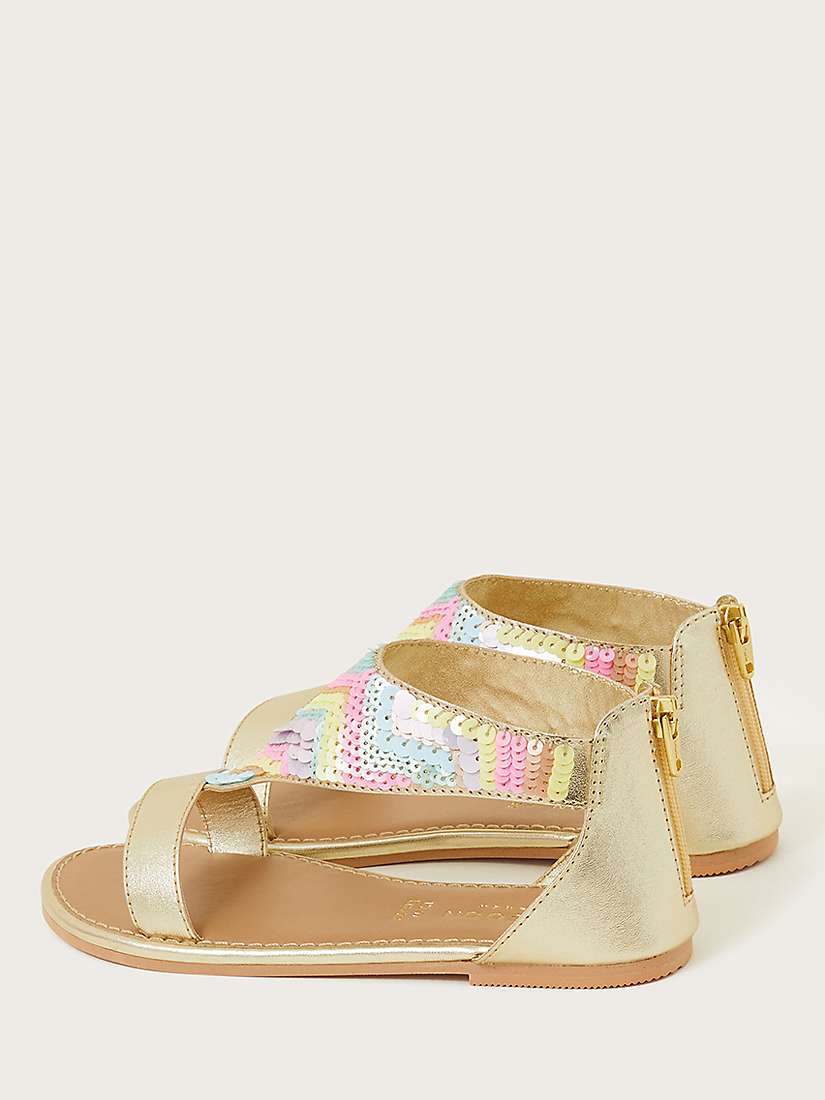 Buy Monsoon Kids' Sequin Rainbow Sandals, Multi Online at johnlewis.com