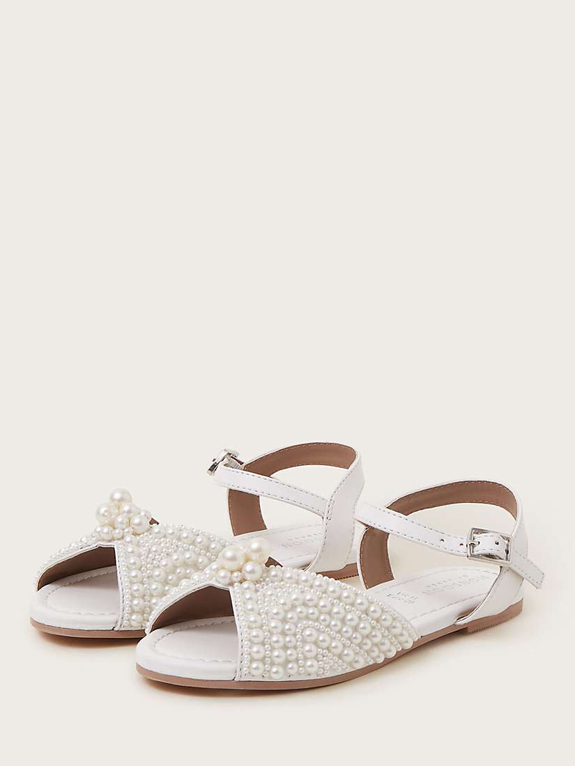 Buy Monsoon Kids' Pearly Pearl Sandals, Ivory Online at johnlewis.com