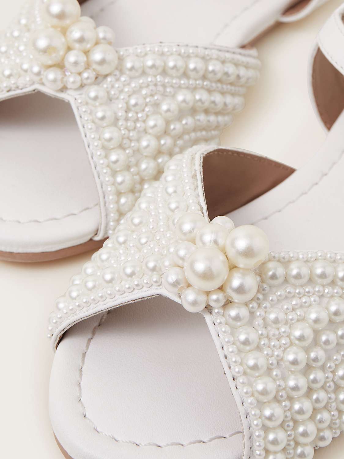 Buy Monsoon Kids' Pearly Pearl Sandals, Ivory Online at johnlewis.com