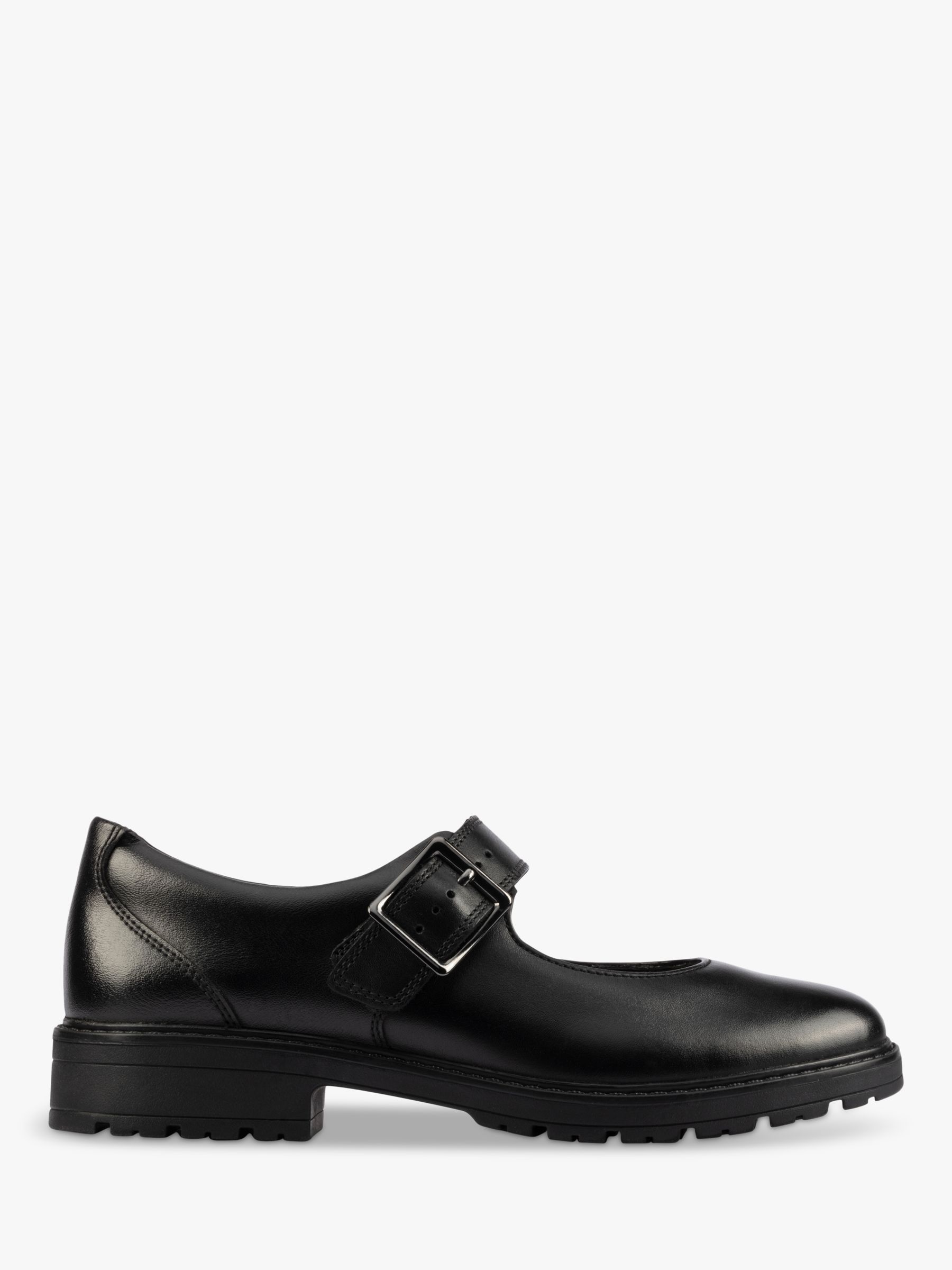 Clarks Loxham Craft Youth School Shoes - Black Leather
