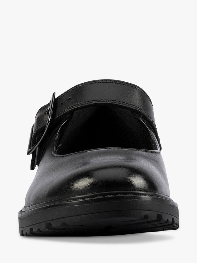 Clarks Kids' Loxham Walk Buckle Leather School Shoes, Black