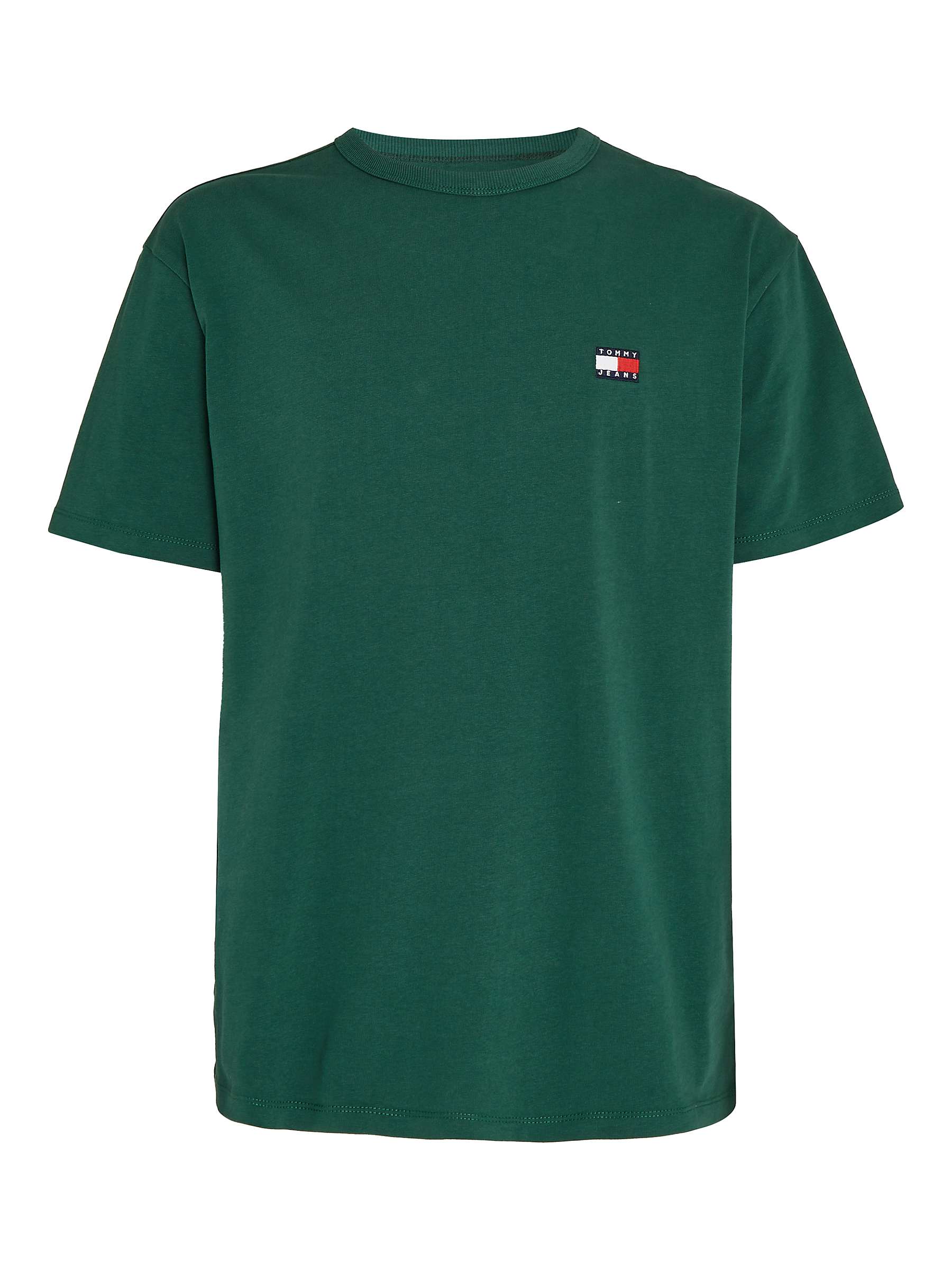 Buy Tommy Hilfiger Tommy Jeans Badge Cotton T-Shirt, Court Green Online at johnlewis.com