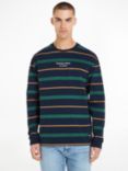 Tommy Jeans Stripe Long Sleeve T-Shirt, Navy/Multi