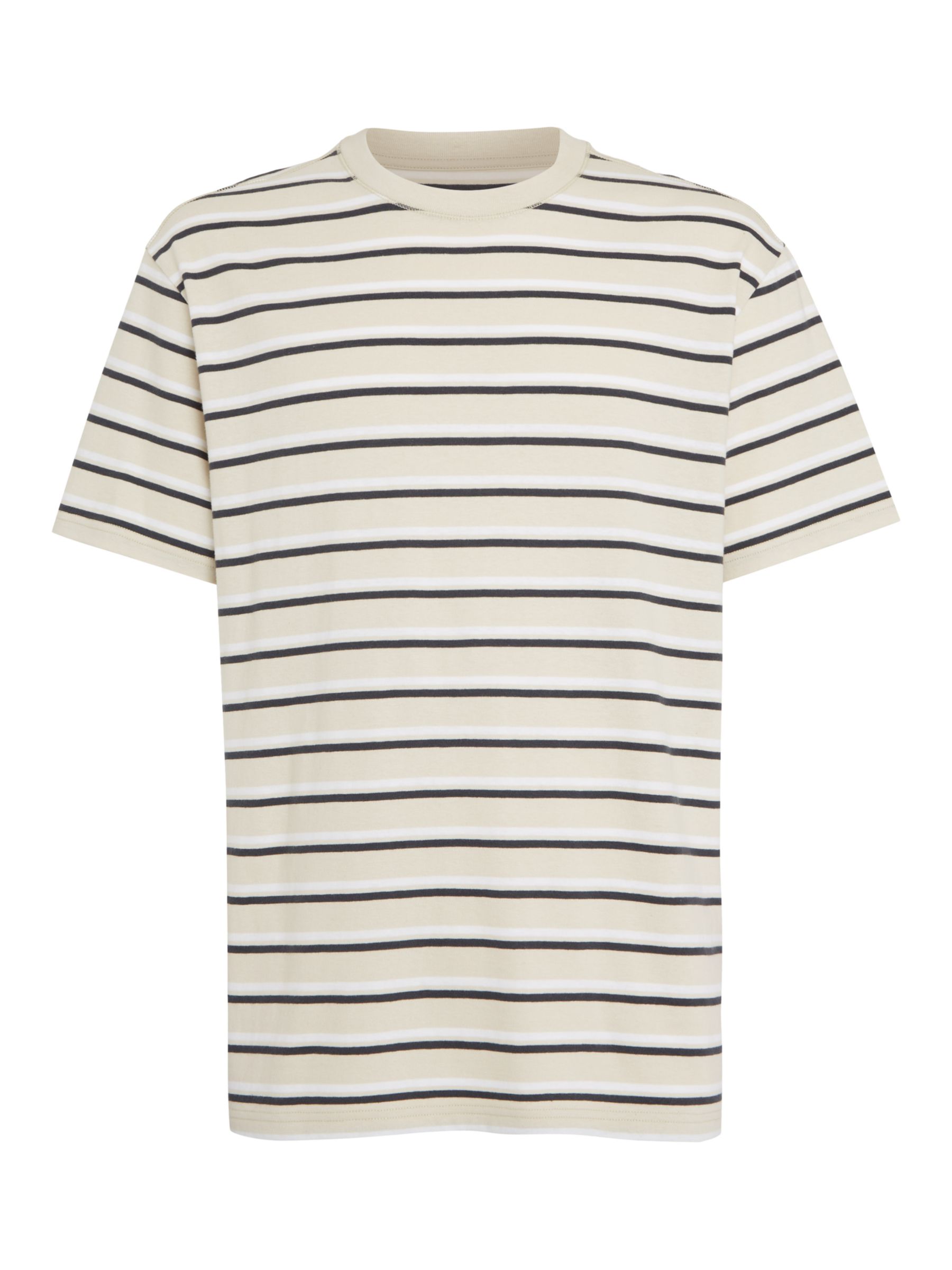 Tommy Jeans Rib Knit Stripe Short Sleeve T-Shirt, Newsprint/Multi, XL