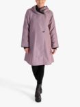 chesca Accordian Collar Hooded Reversible Raincoat, Orchid/Black