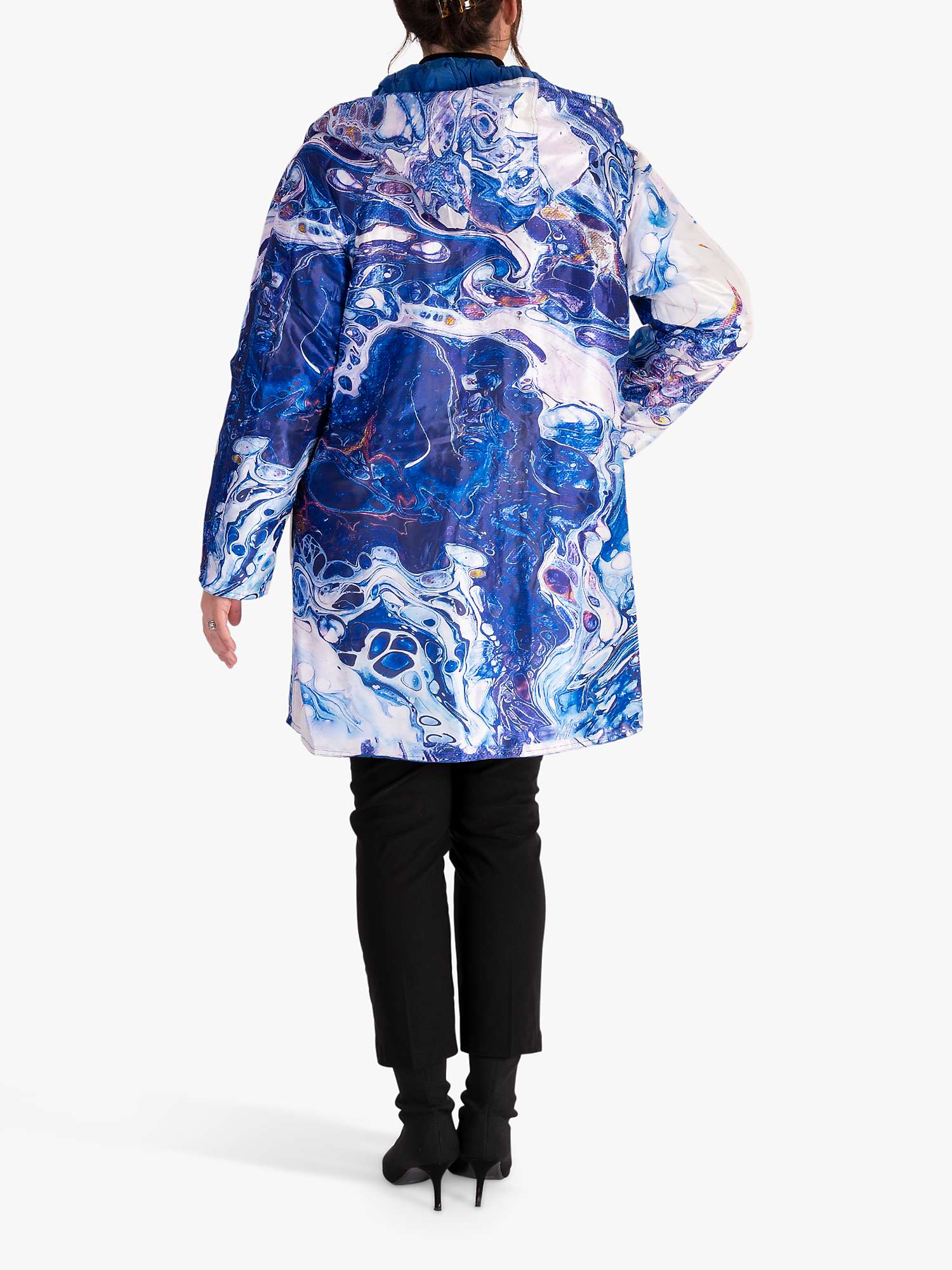 Buy chesca Marbled Print Quilted Reversible Coat, Cobalt/Multi Online at johnlewis.com