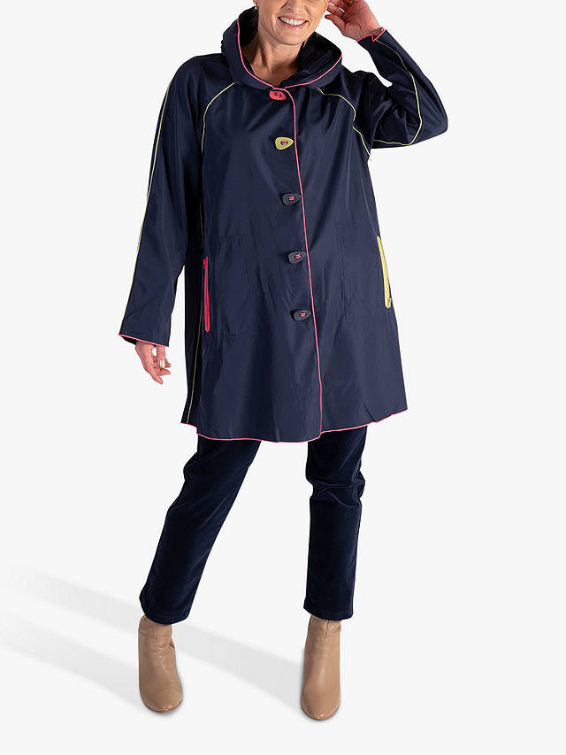 chesca Piped Reversible Raincoat, Navy/Navy
