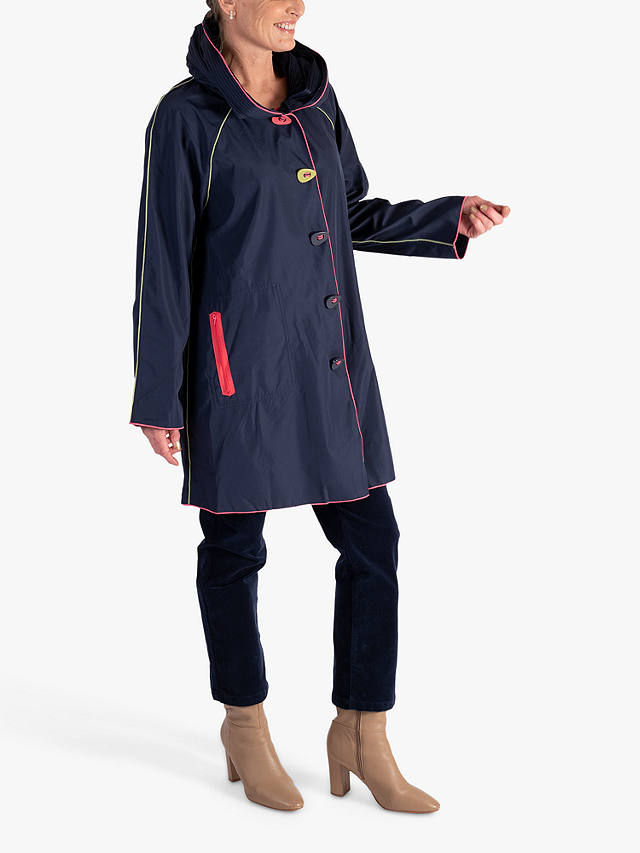 chesca Piped Reversible Raincoat, Navy/Navy