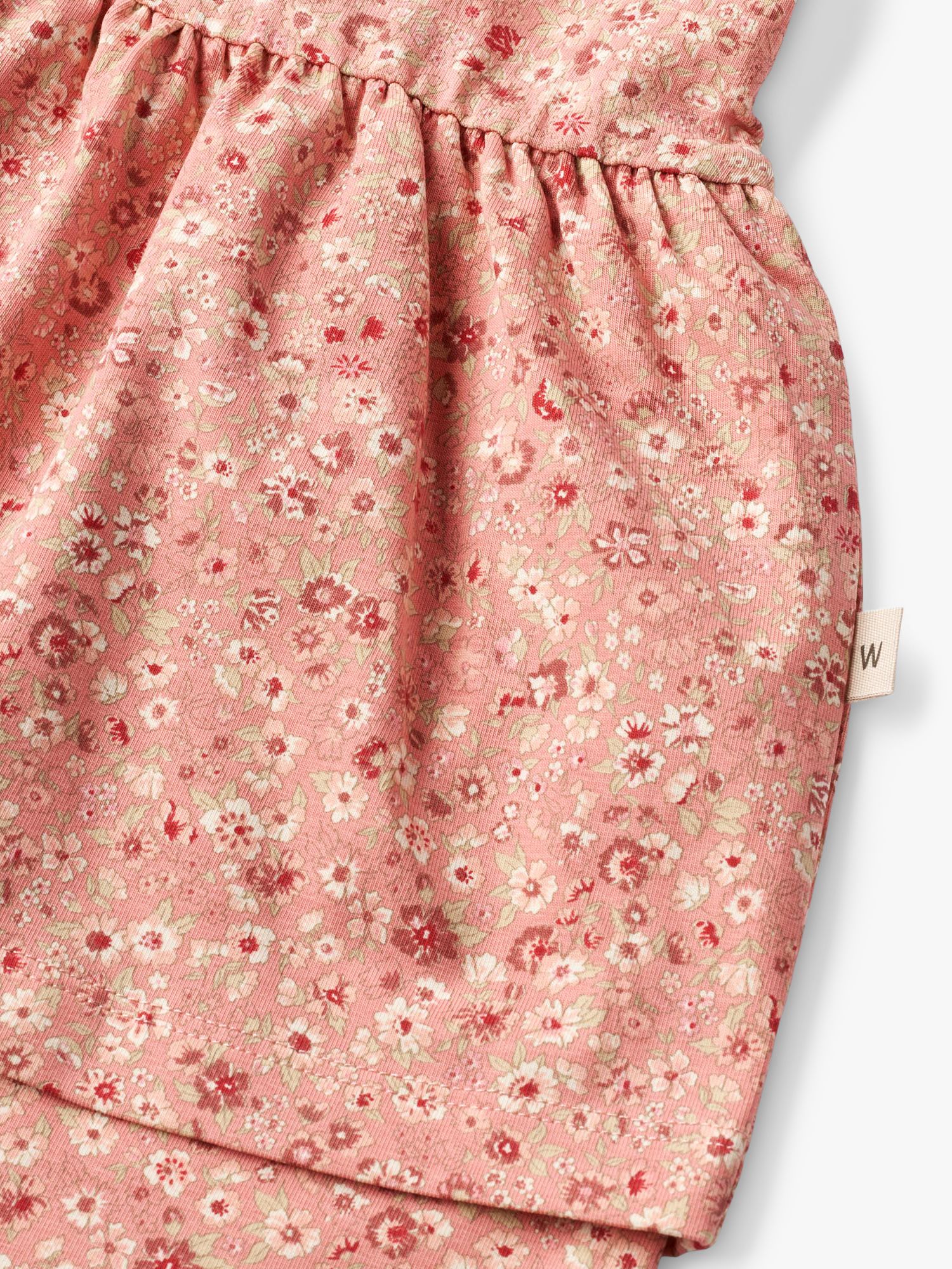 WHEAT Kids' Johanna Organic Cotton Blend Floral Print Dress, Coral, 3 years