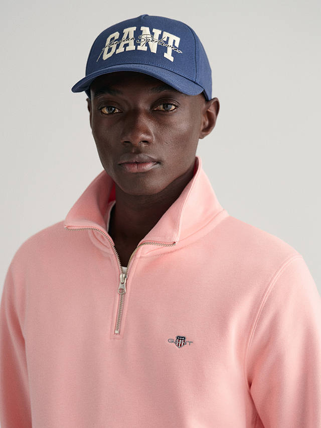 GANT Regular Shield Half Zip Jumper, Bubbelgum Pink