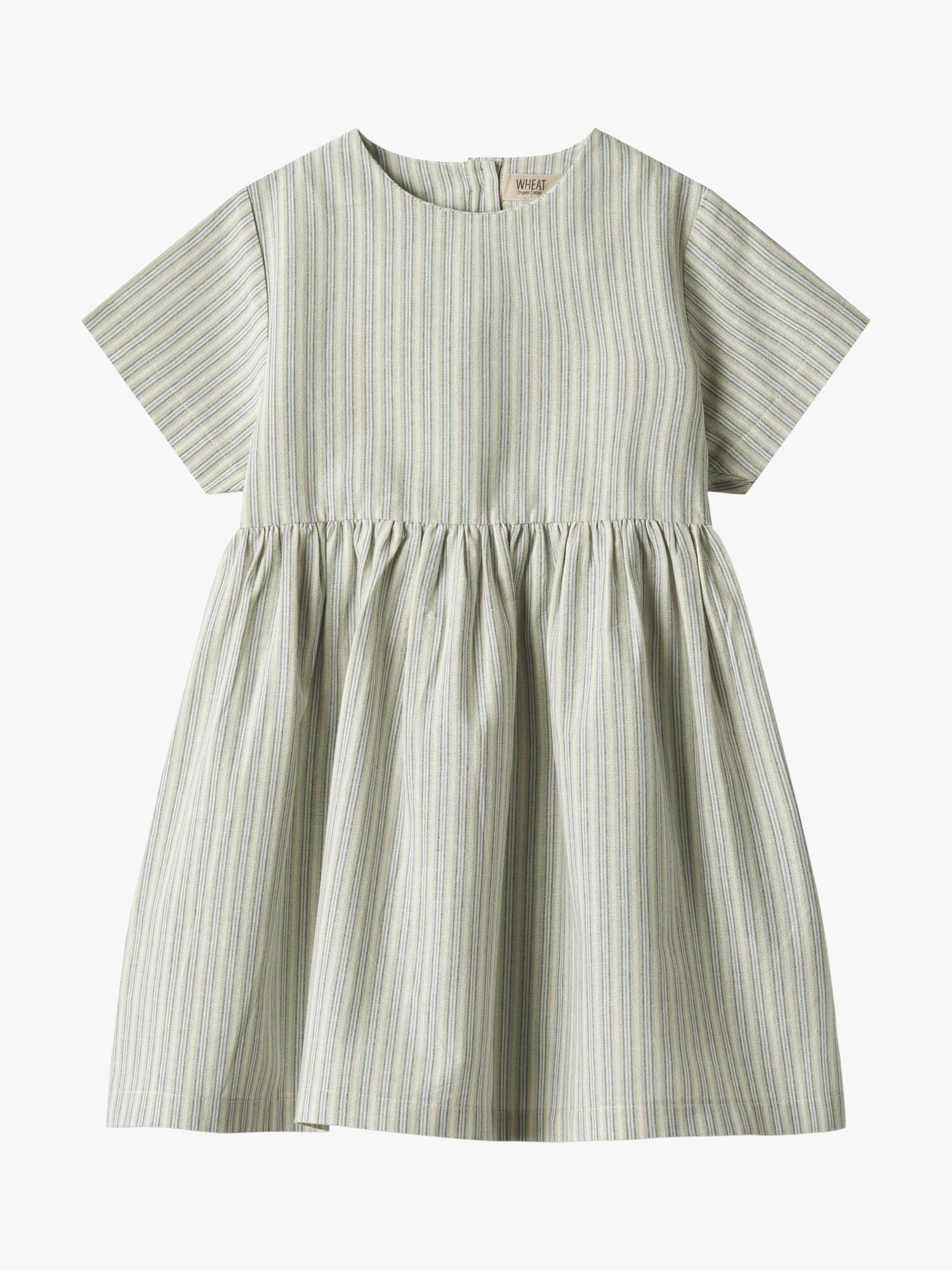 Buy WHEAT Esmaralda Stripe Organic Cotton Dress, Green Online at johnlewis.com
