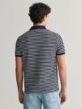 GANT Striped Short Sleeve Pique Polo Shirt, Blue/White, Blue/White