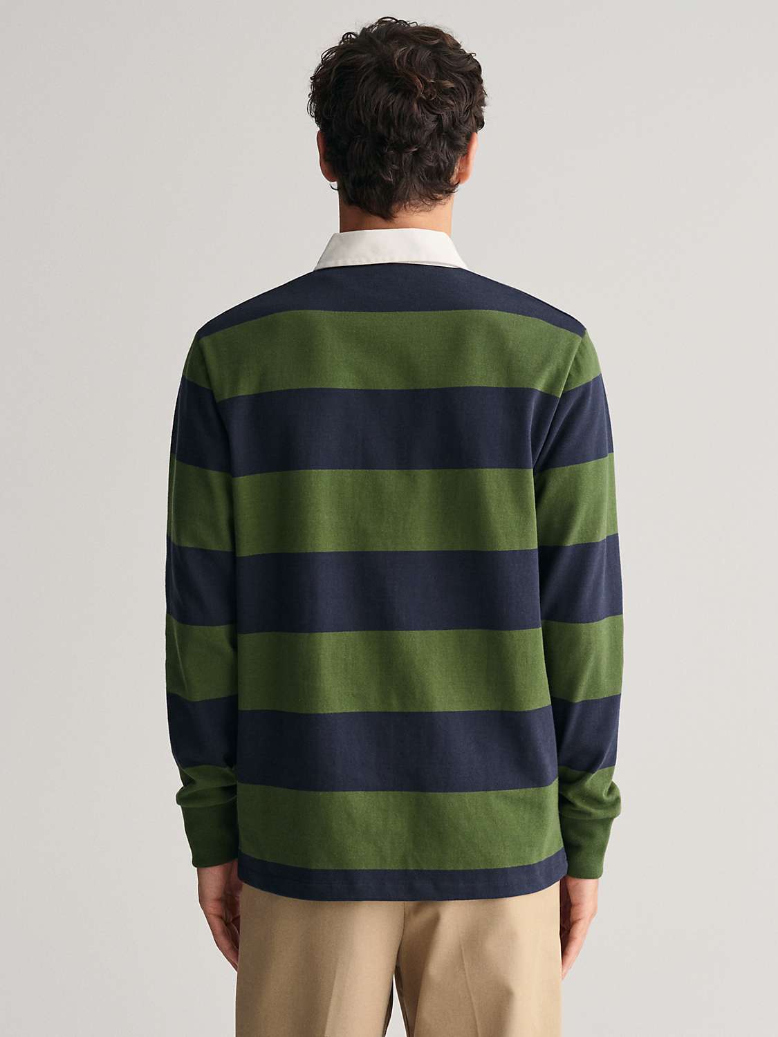 Buy GANT Regular Shield Stripe Polo Shirt, Green/Multi Online at johnlewis.com
