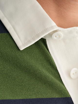 GANT Regular Shield Stripe Polo Shirt, Green/Multi