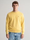 GANT Regular Shield Crew Neck Jumper, Dusty Yellow