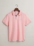 GANT Regular Contrast Short Sleeve Polo Top, Bubbelgum Pink