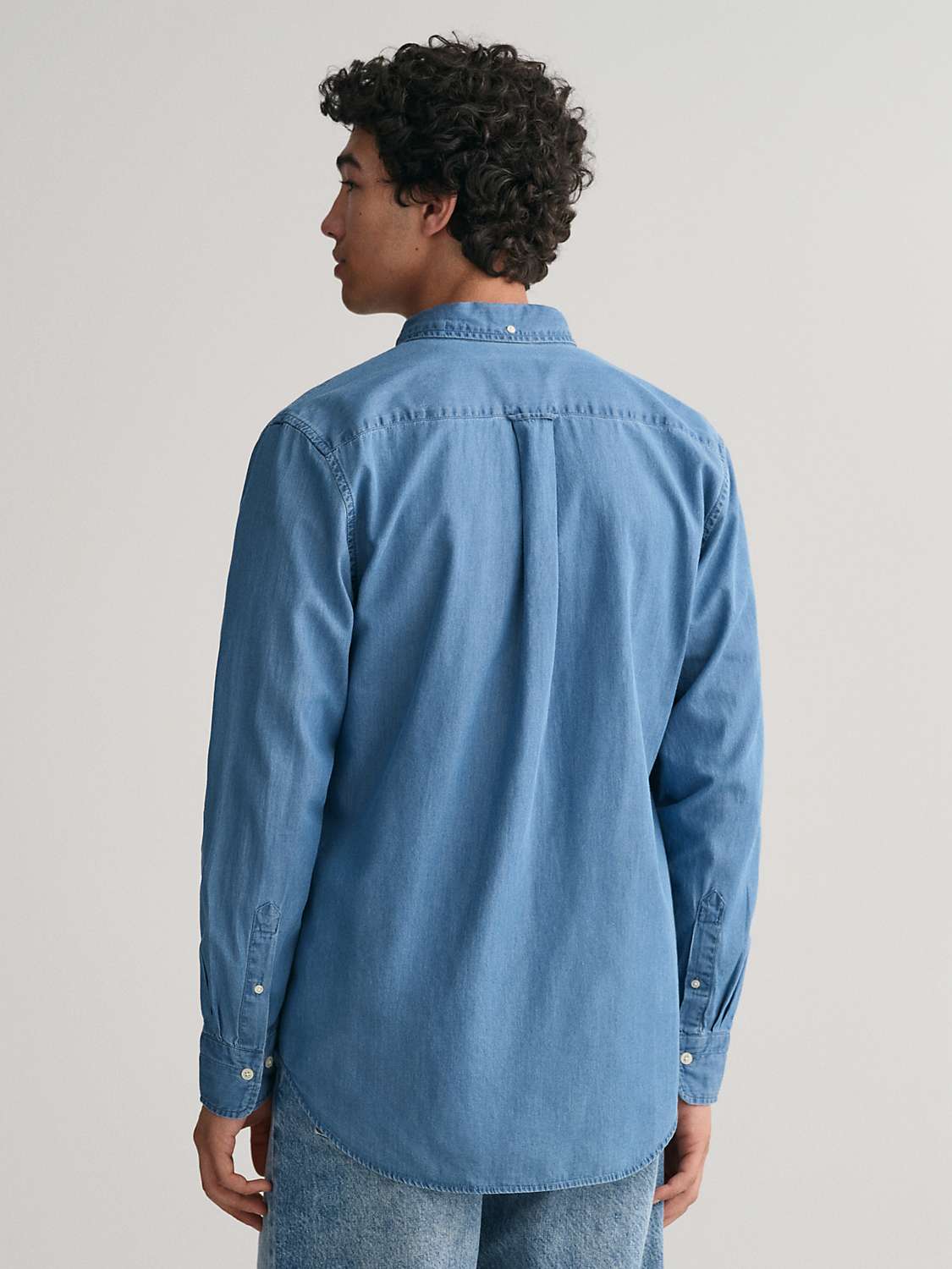 Buy GANT Regular Fit Embroidered Long Sleeve Shirt, Light Blue Online at johnlewis.com