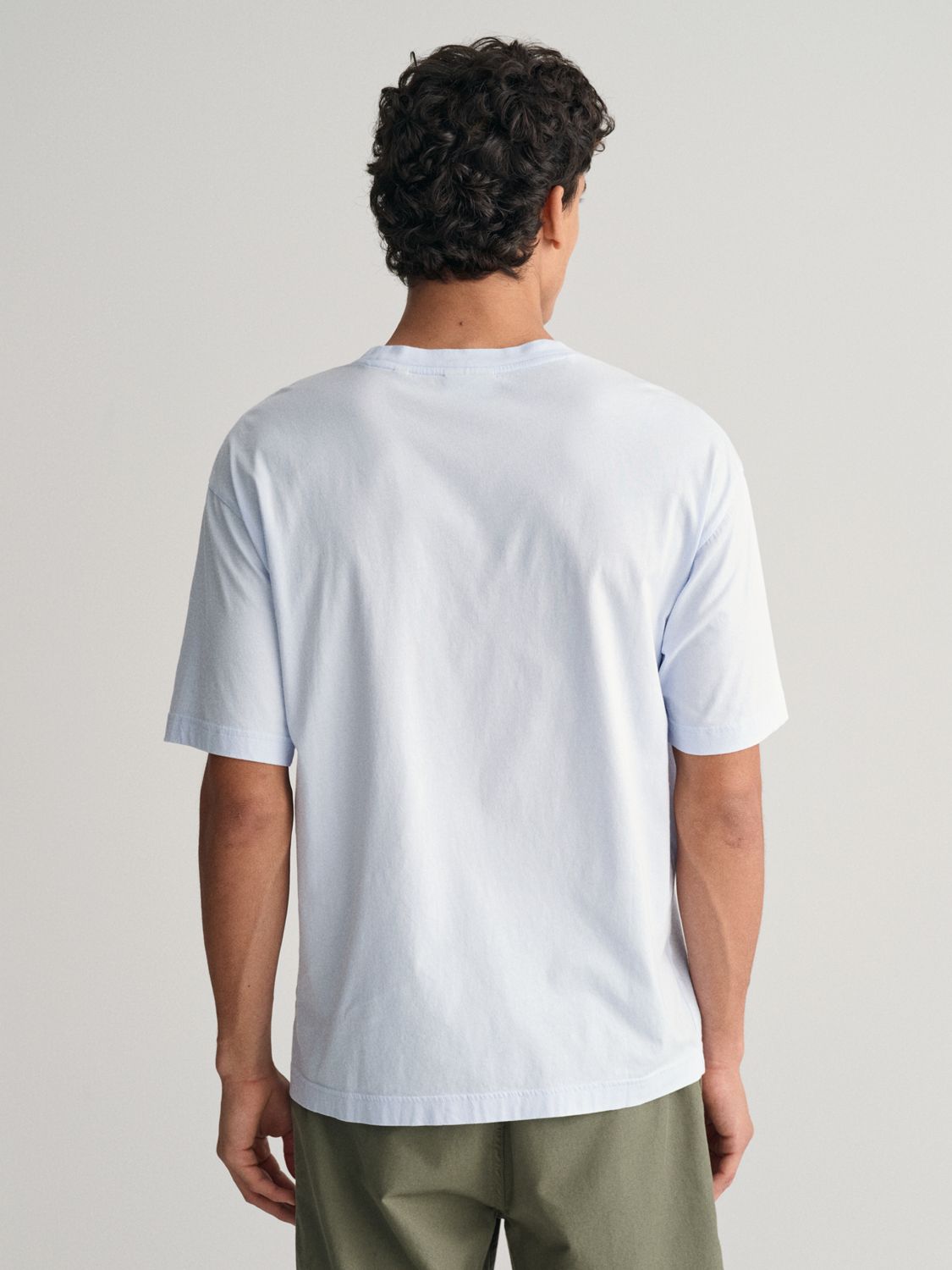 GANT Washed Graphic Short Sleeve T-Shirt, Light Blue/Multi, M