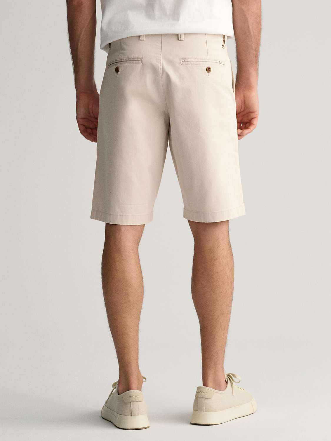 Buy GANT Relaxed Twill Shorts, Putty Online at johnlewis.com
