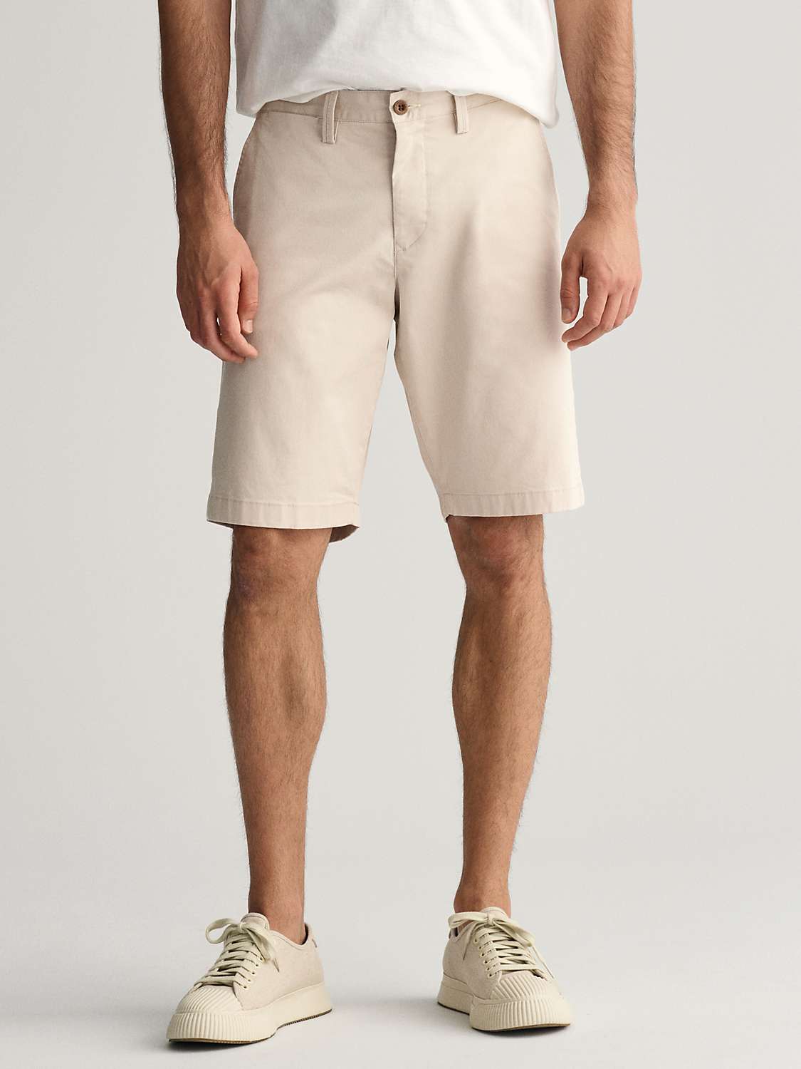 Buy GANT Relaxed Twill Shorts, Putty Online at johnlewis.com