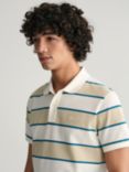 GANT Striped Pique Polo Shirt, Silky Beige