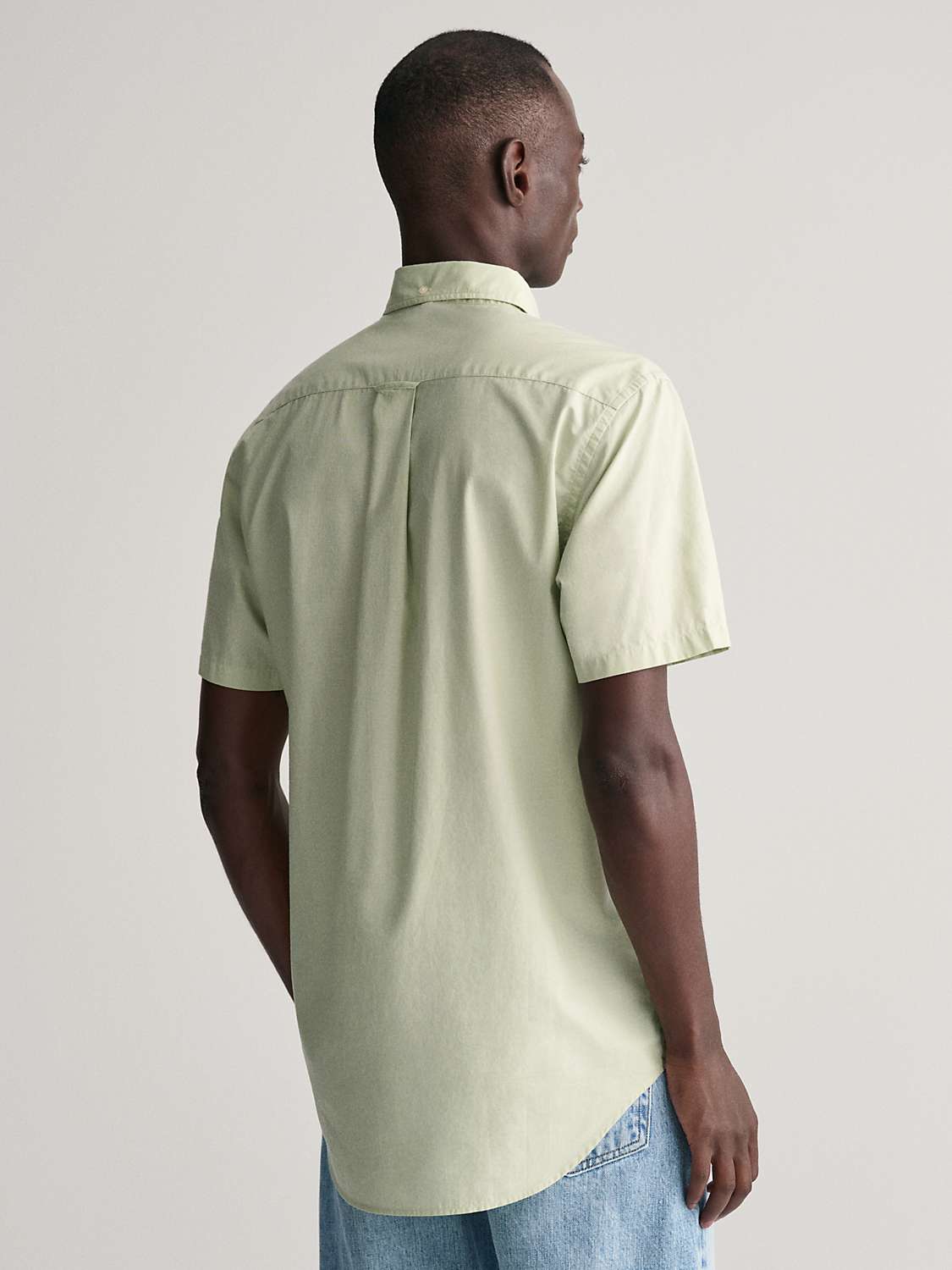 Buy GANT Regular Fit Short Sleeve Poplin Shirt, Milky Matcha Online at johnlewis.com